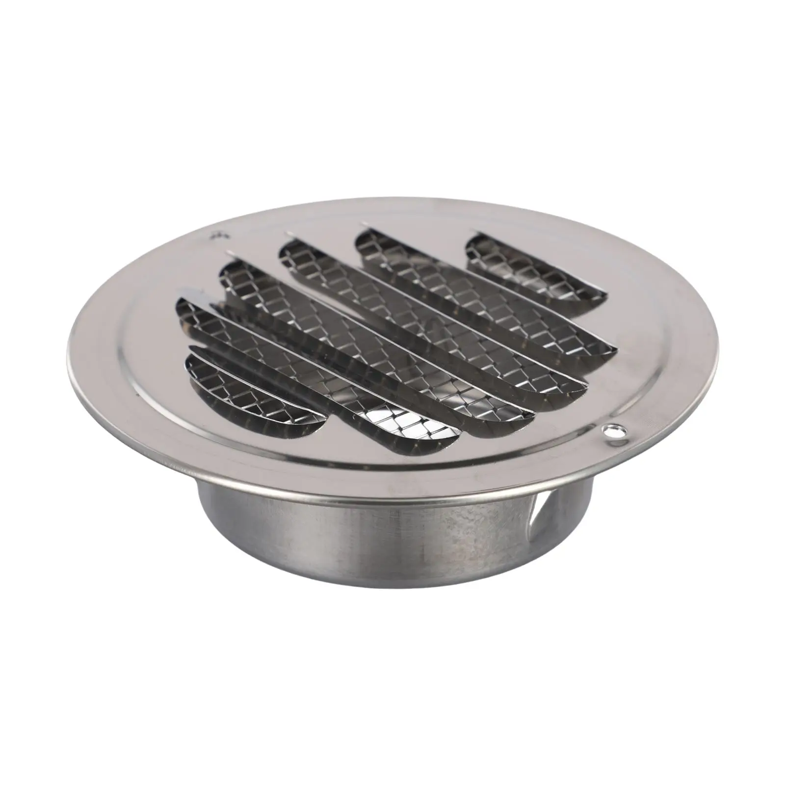 Exterior Circular Vent Grille for Wall Mounted Ducts Made from Rust Proof Stainless Steel with Precision Cut Mesh Opening