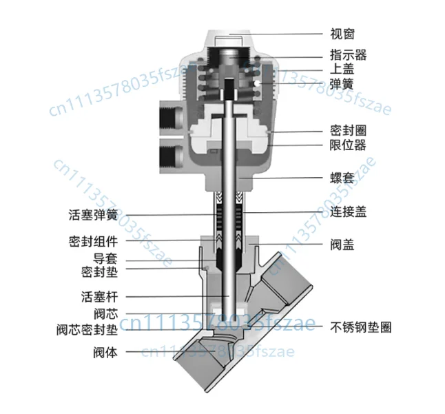 Accessories 1pcs pneumatic welding angle seat valve y-type cut-off valve normally closed air control valve DN15，DN20