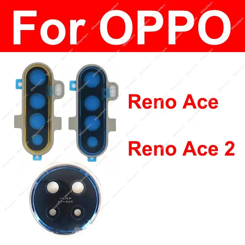 

For OPPO Reno ACE 2 Ace2 Back Camera Glass Lens Cover Rear Main Camera Lens Galss with Frame Repair Parts
