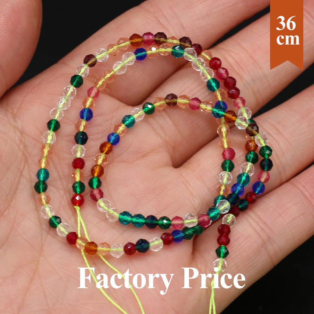 

10 Strands Faceted Natural Stone Small Bead 2mm 3mm Round Spinels Loose Stone Beaded for Jewelry Making Bracelet Necklace