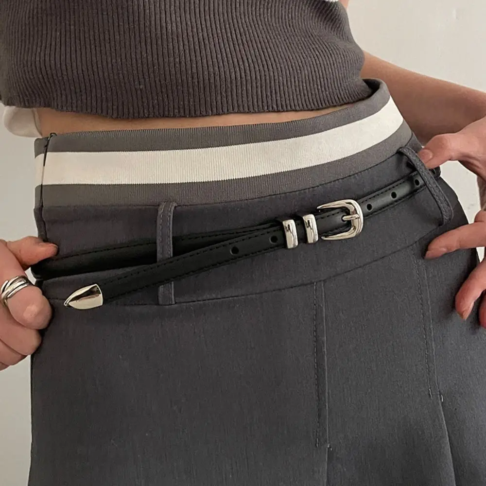 

All-match Adjustable Women's Belt Harajuku Pu Leather Y2k Waist Belt Korean Style Retro Jeans Waist Band Clothing Accessories