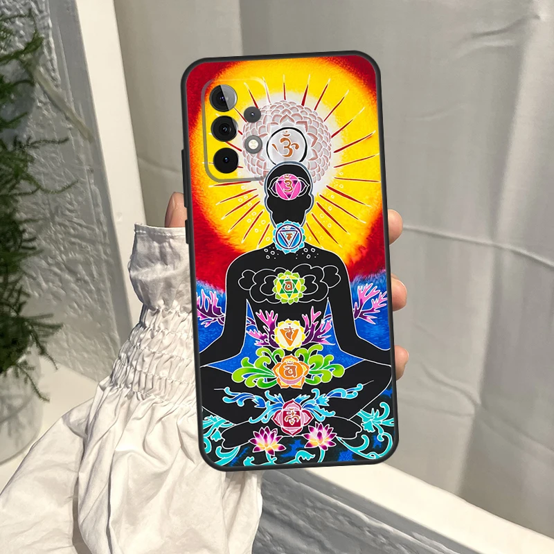 ماندالا شقرا اليوغا حقيبة لهاتف سامسونج جالاكسي A15 A35 A55 A54 A34 A14 A13 A23 A33 A53 A52 A32 A12 A56 A36 A16 A17