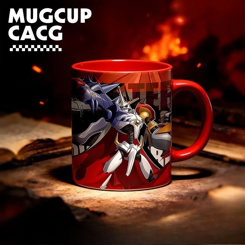 

Новая керамическая кружка с персонажами аниме Digimon Agumon Greymon, креативный дизайн, стильный подарок на праздник, оптом.