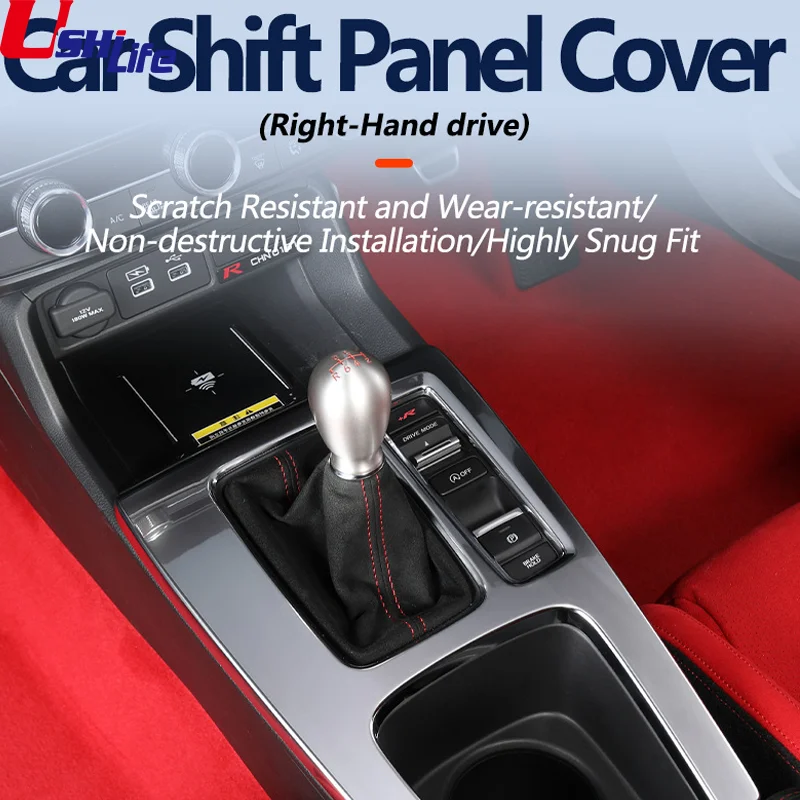

For Honda Civic FL5 2023 2024 2025 RHD Manual Transmission Center Control Panel Decoration Sticker Gear Shift Panel Accessories
