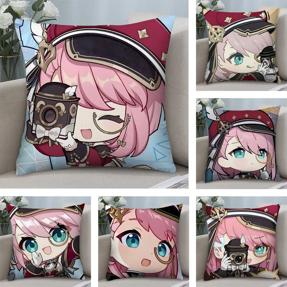 

Charlotte Cute Genshin Game Cushion Cover Square Pillow Bedroom Sofa Leisure Comfort Living Room Home Decoration 40X40