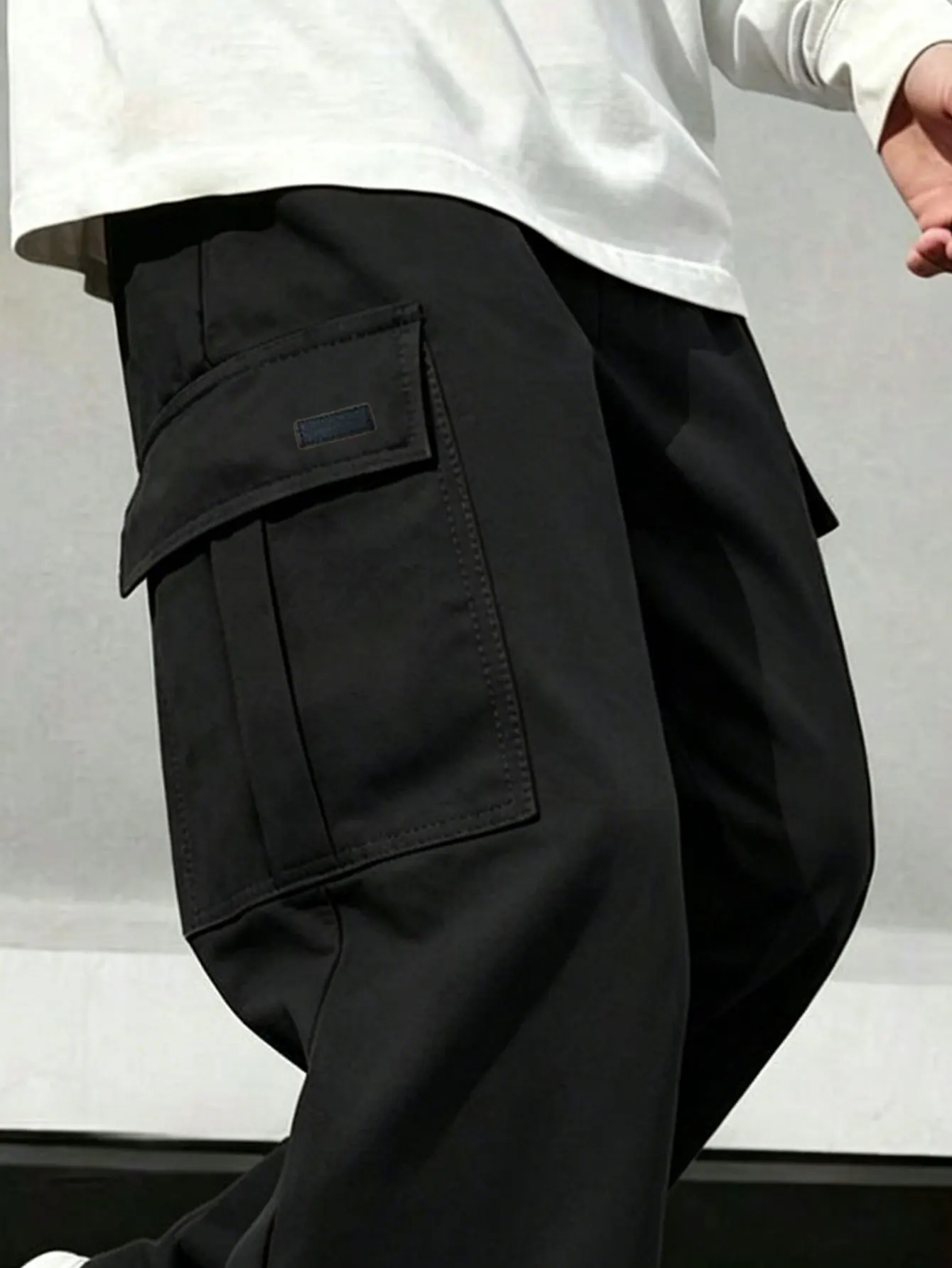 Herren Casual Gerade Geschnittene Arbeitshosen Modisch Bequem Gewebter Stoff Frühling Herbst Tägliche Kleidung – Detail 8