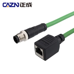 Ethernet M12 Connector Profinet Cable M12 Connector 4 Pin D Code Male to Female RJ45 Industrial Ethernet Connector