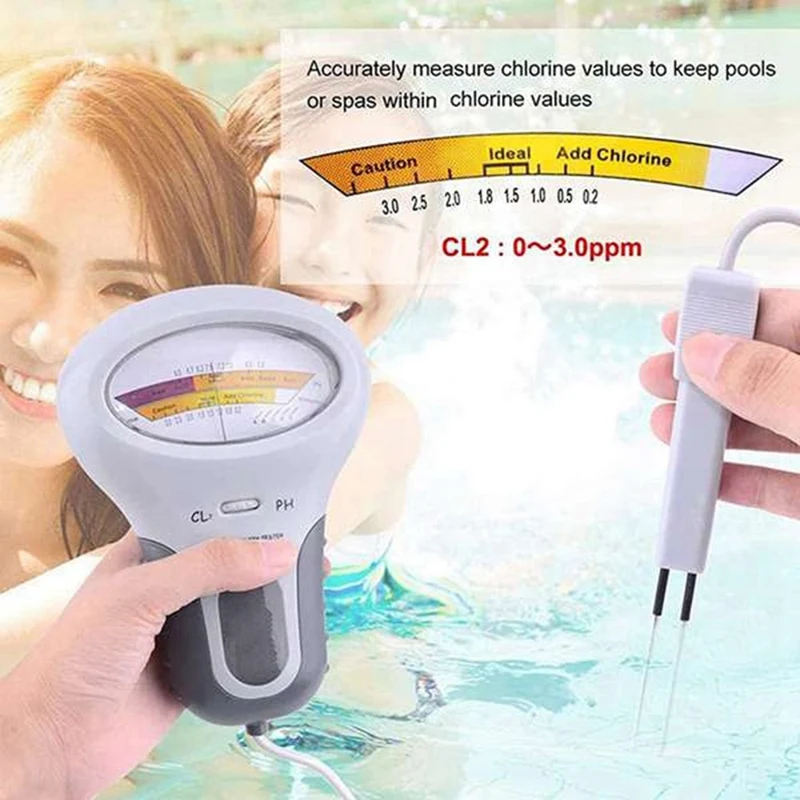 PC102 2-In-1 PH Chlorine Meter Tester Chlorine Water Quality Testing Device CL2 Measuring Sewing Tool For Pool Aquarium