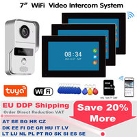 HD 7 Inch LCD Monitor WiFi Tuya Video Doorbell Outdoor Door Bell Waterproof Door Phone IP65 RFID Unlock Intercom EU DDP Shipping