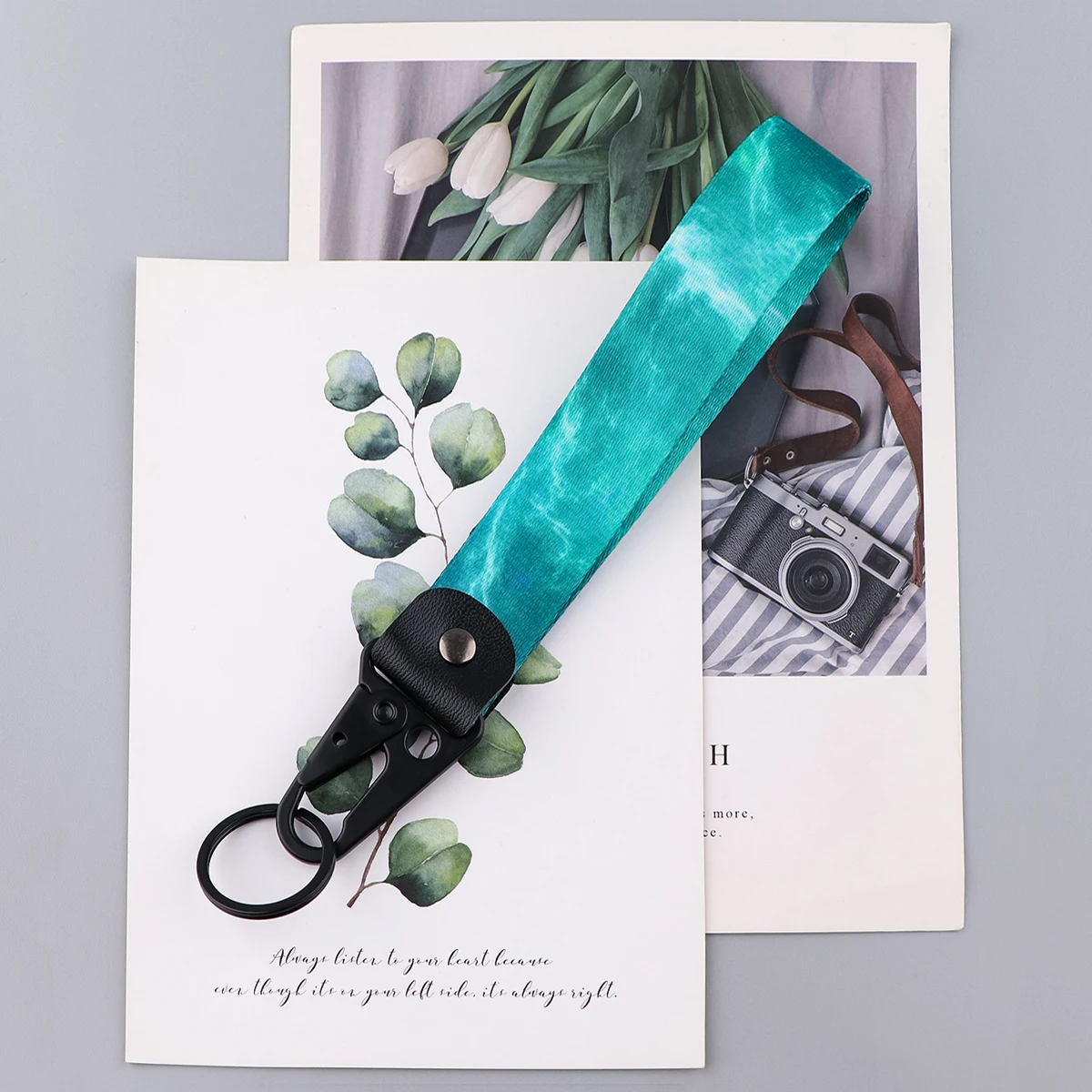 Marble Printing Short Rope Wrist Strap Starry Sky Lanyard for Keys Car Keychain Tags Key Ring Holder Phone Accessories