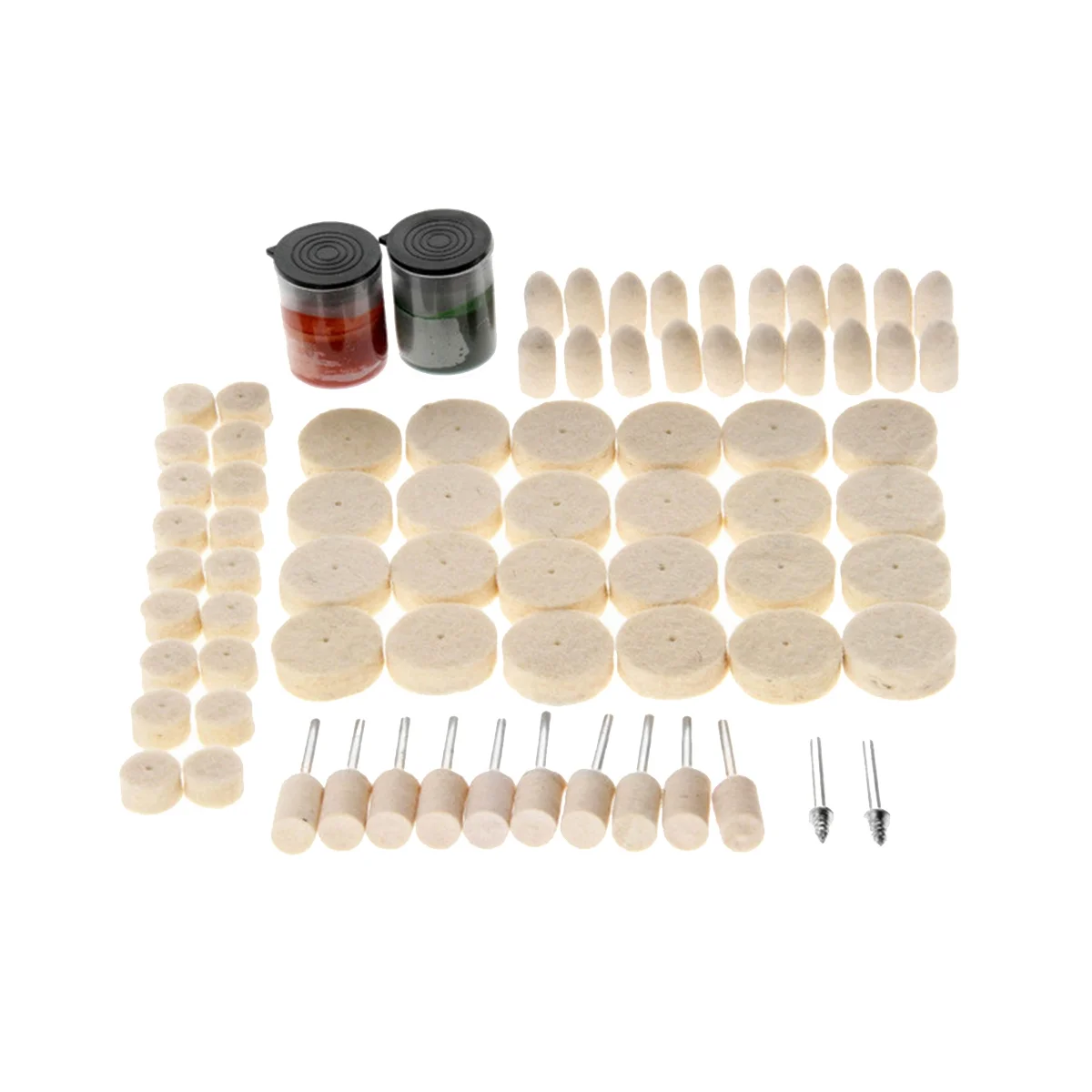 76Pcs Wool Polishing Accessories Electric Grinding Mill Kit Wool Grinding Paste Suits for Dremel Tool