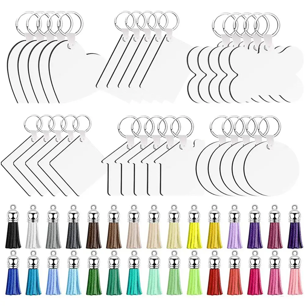 1Set Heat Transfer Keychain Sublimation Blank Circle Key Ring DIY Accessory Craft Portable Decorative Blank Keychain Pendant