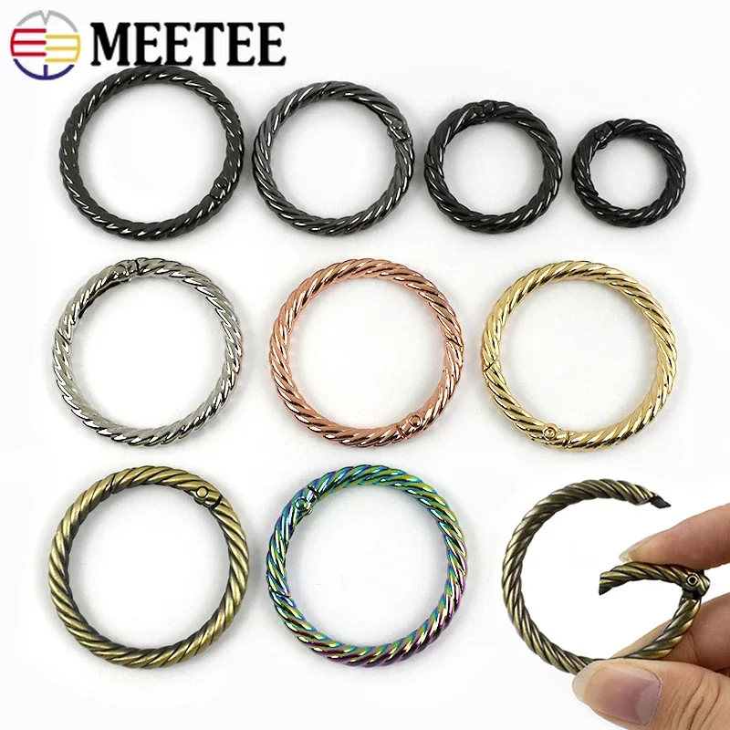 

10Pcs Meetee 20-38mm Metal Buckle Spring Snap O Ring Bag Strap Keychain Clip Connector Hook Trigger Clasp Handbag Hardware Craft