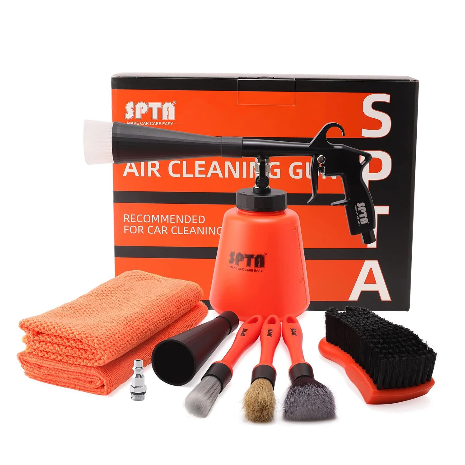 

SPTA 1L пистолет для чистки автомобиля под высоким давлением, набор для мытья салона с металлическим вертлюжком для детализации сиденья, ковра, крыши, приборной панели