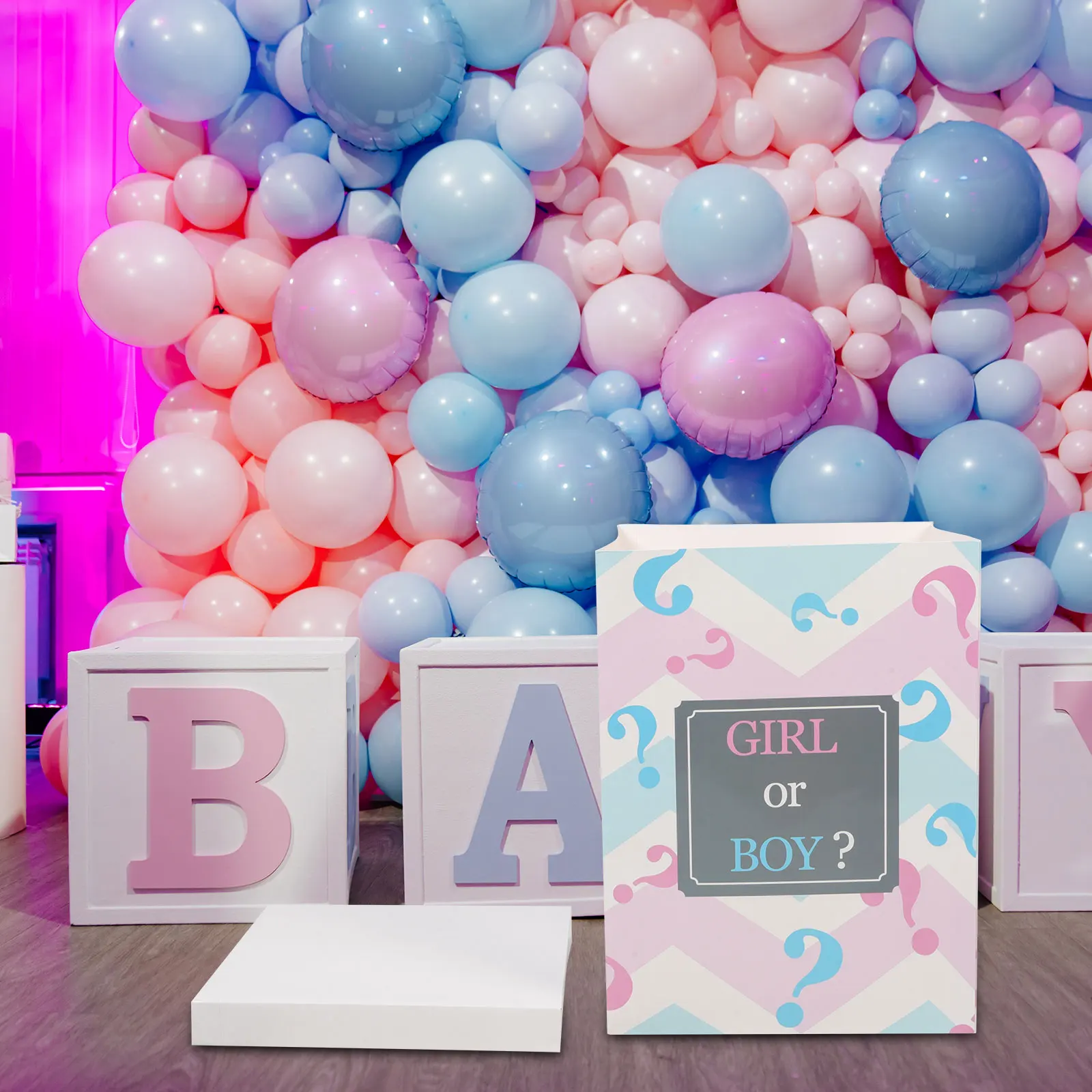 

Baby Gender Reveal Balloon Box Paper Decorative Boy Or Girl Balloon Holder Baby Shower Party Decorations Gender Reveal Party