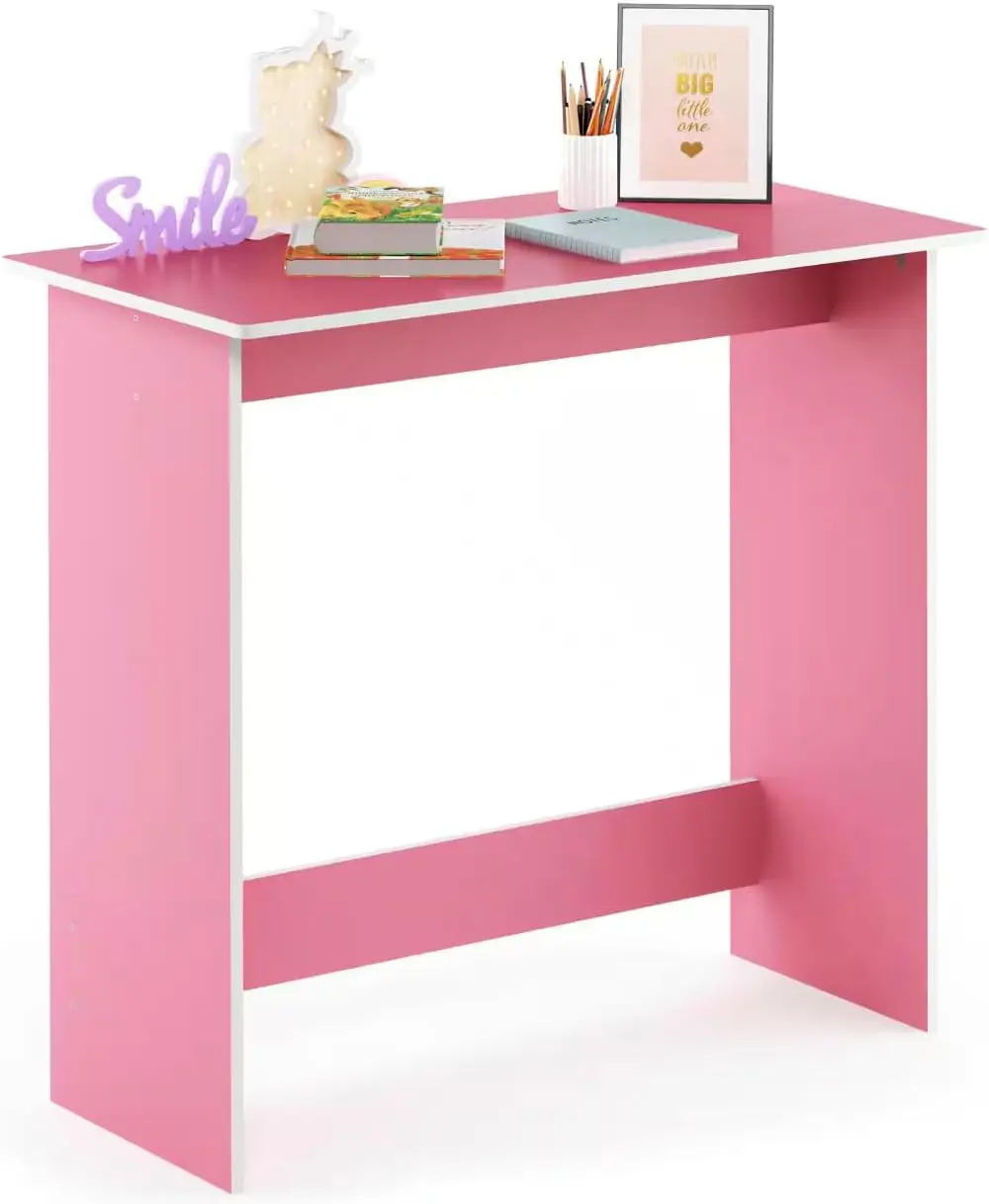 32-inch Light Pink Computer Desk with Solid Wood Material HT53475