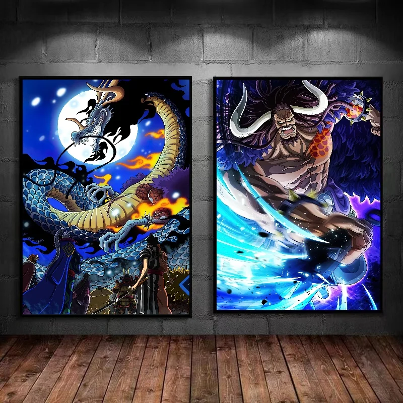 One Piece Japanese Anime Canvas Painting Anime Characters Four Emperors Kaido Living Room Decoration Wall Decoration Painting