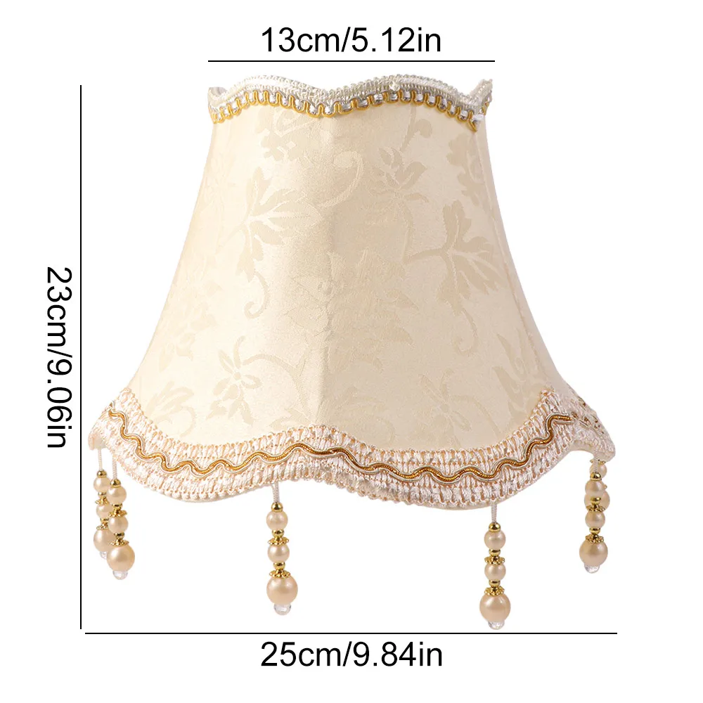 Table Lamp Cover Decor E27 Table Lamp Shade 25CM Pearl Tassel Wall Lamp Cover Cloth Luxury Floor Lamp Dust Cover Wall Lamp