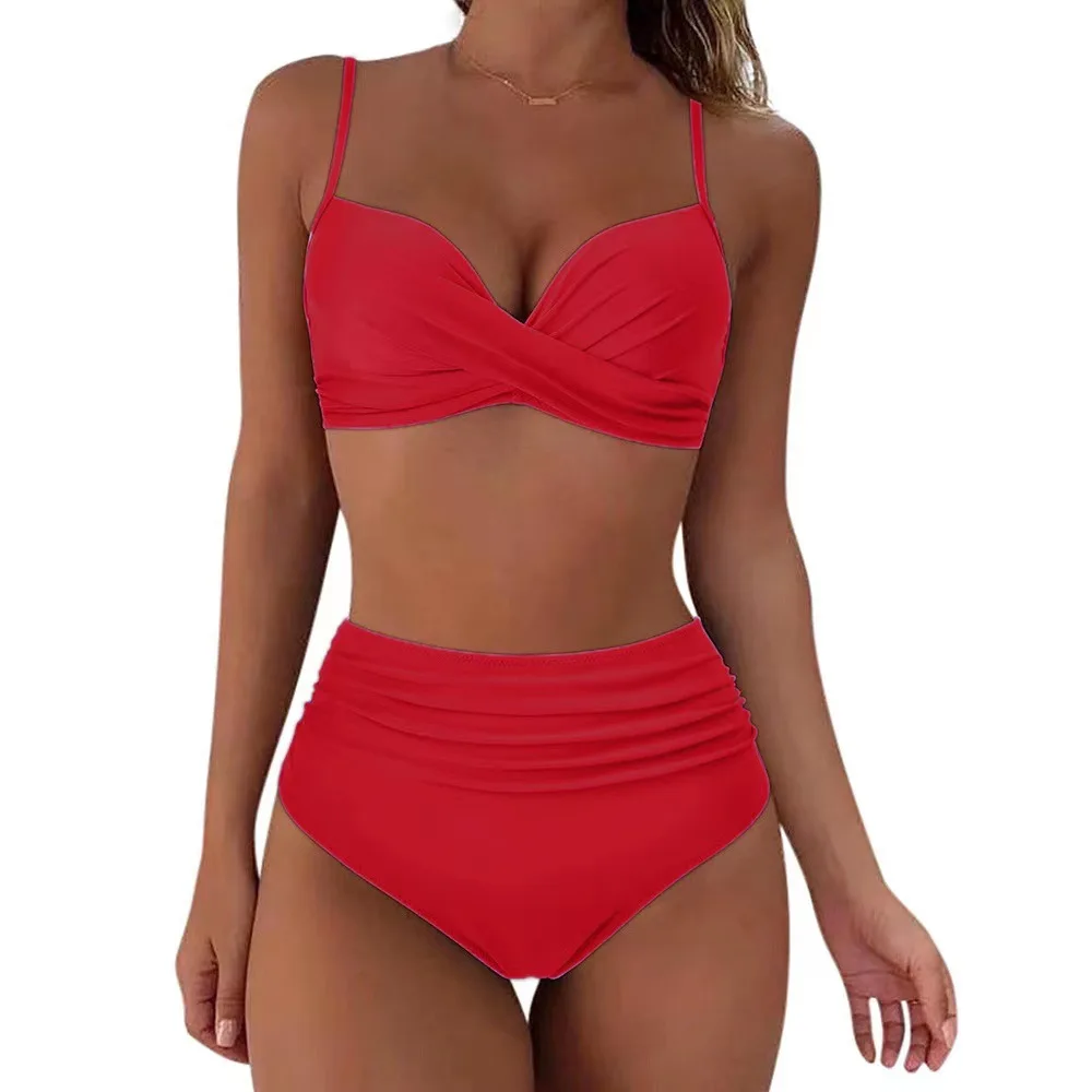 

Women's High Waist Bikini Swimsuit Ruffle Two Piece Bathing Suit