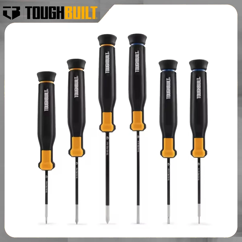 TOUGHBUILT TB-H5S6-PRE Precision Screwdriver Set 6PCS Versatile Storage Bag Effortless Grip Large Torque Hand Tools