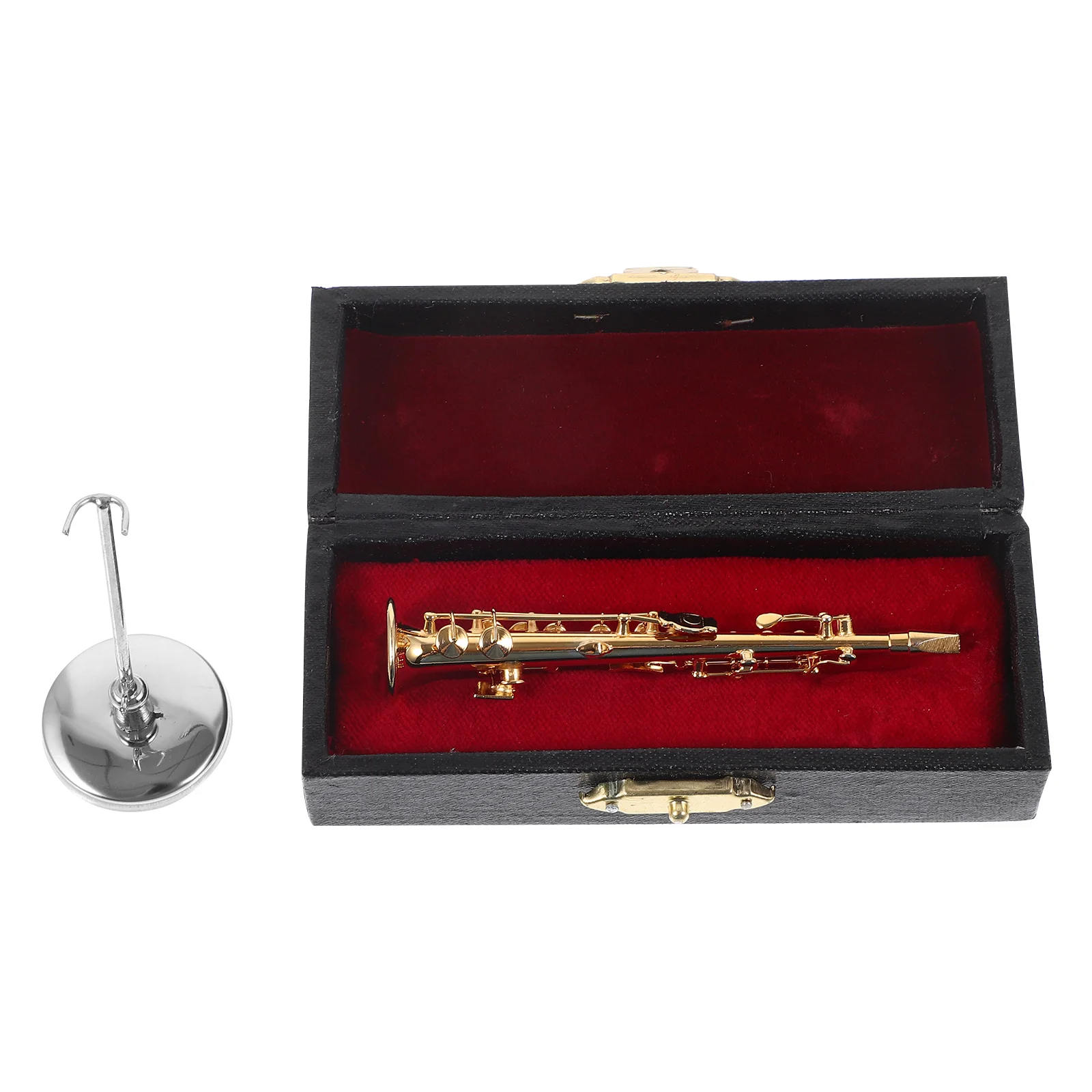 Mini Saxophone Toy Horn Miniature Instrument Model Small Golden 24k Plated Copper