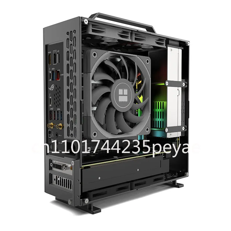 Spot Lzmod mini A24-V5 2.0 dual-slot single display 1u power supply itx chassis, double-sided chamfer