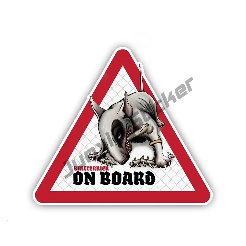 

Bullterrier Dog Car Stickers Dog on board Decals Pet Dog Decal Dog Bumper Camper Voiture Course Warning Fine Decal KK13x12cm