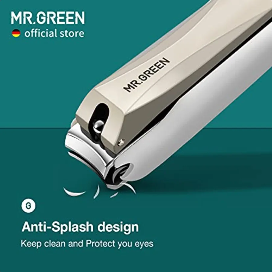 MR.GREEN Nail Clippers Anti Splash Fingernail Cutter Stainl Steel Manicure Tools Nail Scissors Detachable Design Nail Trimmer M