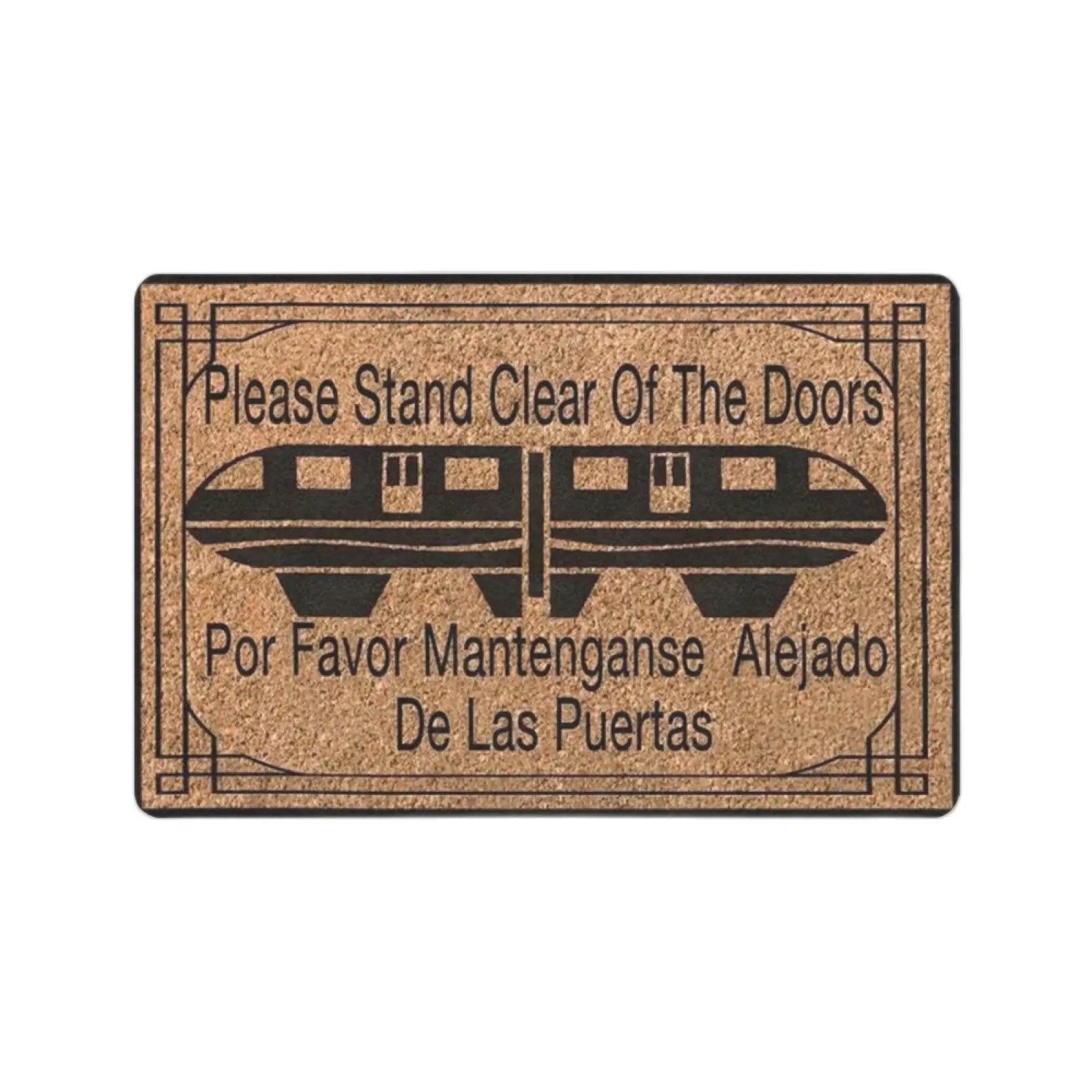 Monorail Doormat Please Stand Clear Of The Doors Funny Door Mats Rubber Anti Slip Entrance Floor Mat Outdoor Entryway Rug