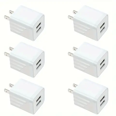 2.1A Dual Port USB Plug Power Adapter Charger Block Plug Cube For IPhone 15/14/13/12/Pro/Pro Max/Xs/XR/X/8, Galaxy S22 S21