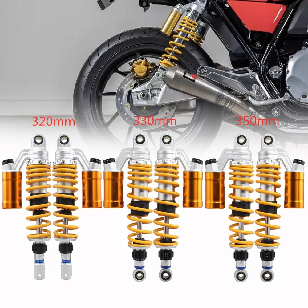 320mm 330mm 350mm Motorcycle Rear Suspension Adjustable Air Shock Absorber For Harley Honda Yamaha Suzuki ATV Quad Dirt Bike