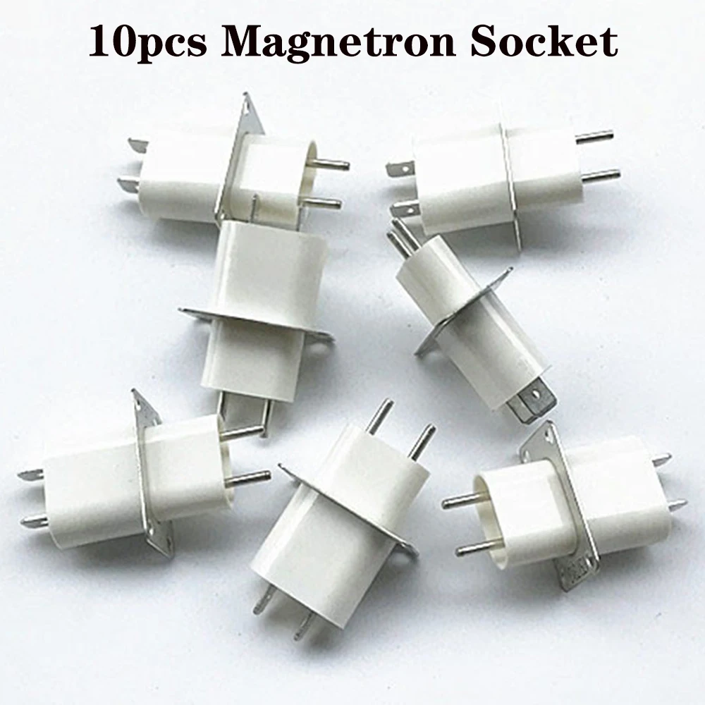 10Pcs Microwave Oven Magnetron Plug 4 Pin Sockets Magnetron Terminal Connector with Capacitor For Midea/Galanz/Haier Repair Part