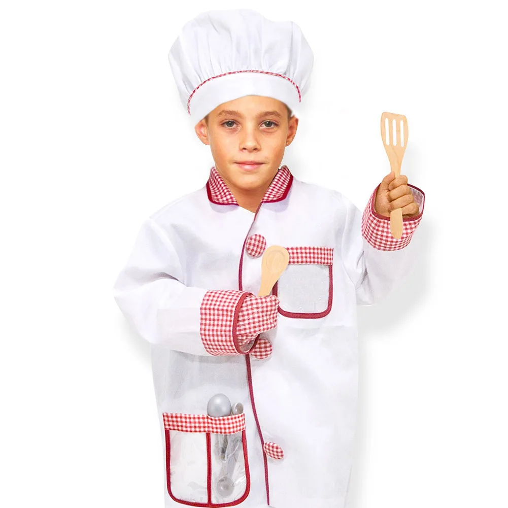 Kid Costume For Chef Uniform Jacket Children Cosplay Kitchen Restaurant Clothing Kindergarten Performance Boys Girls Clothes Set