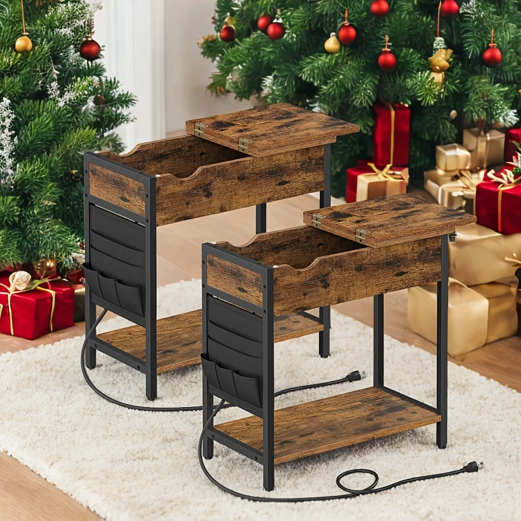 

End Tables Living Room End Table With Storage Side Table Side Table With Drawer Side Tables Bedroom Charging Station