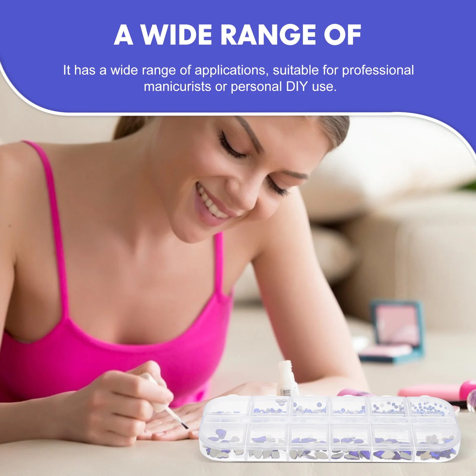 1 boîte de diamants pour ongles en résine, strass décoratifs, breloques pour Nail Art, accessoires de manucure, bijoux brillants pour usage quotidien en fête