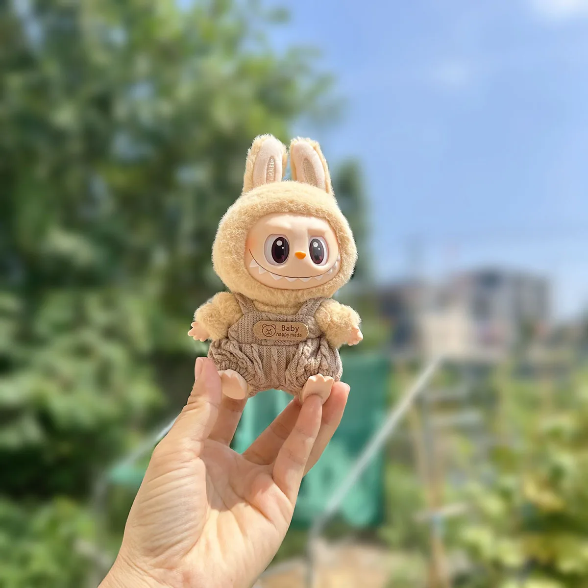 لملابس دمية لابوبو مجموعة إكسسوارات V2 V1 بذلة الدب البني فقاعة وزرة فتاة هدية