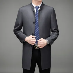 Long style coat Men spring Business male Trench Coat Men's Casual Windbreakers Male Good Quality Jackets men full size M-4XL