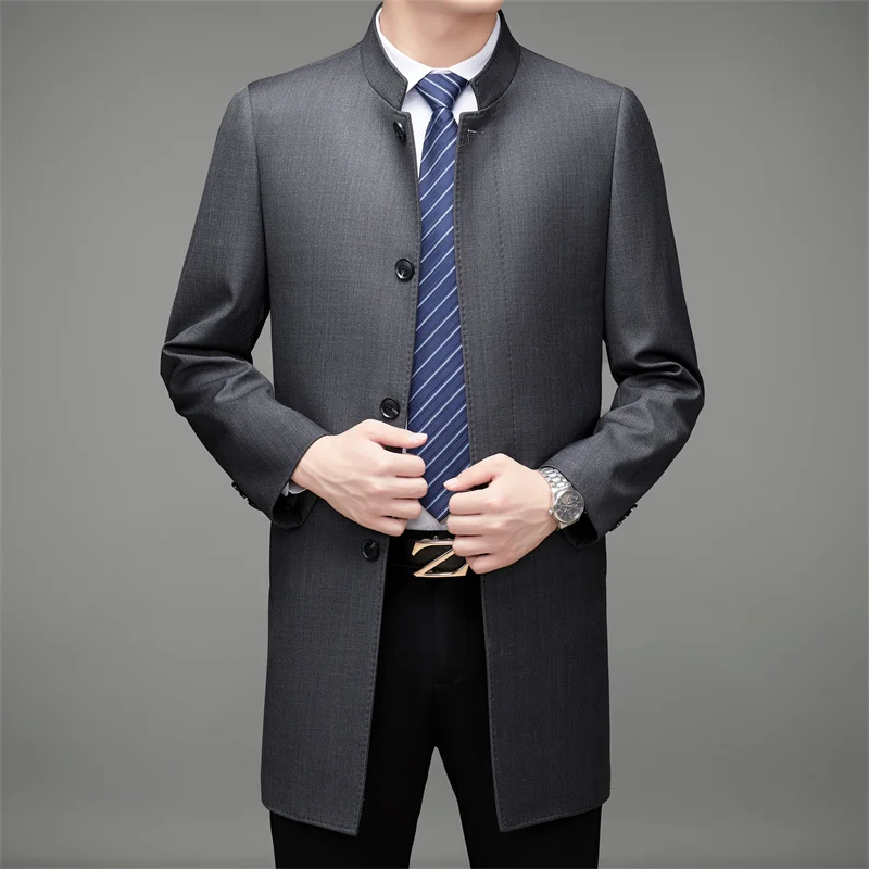 Long style coat Men spring Business male Trench Coat Men's Casual Windbreakers Male Good Quality Jackets men full size M-4XL