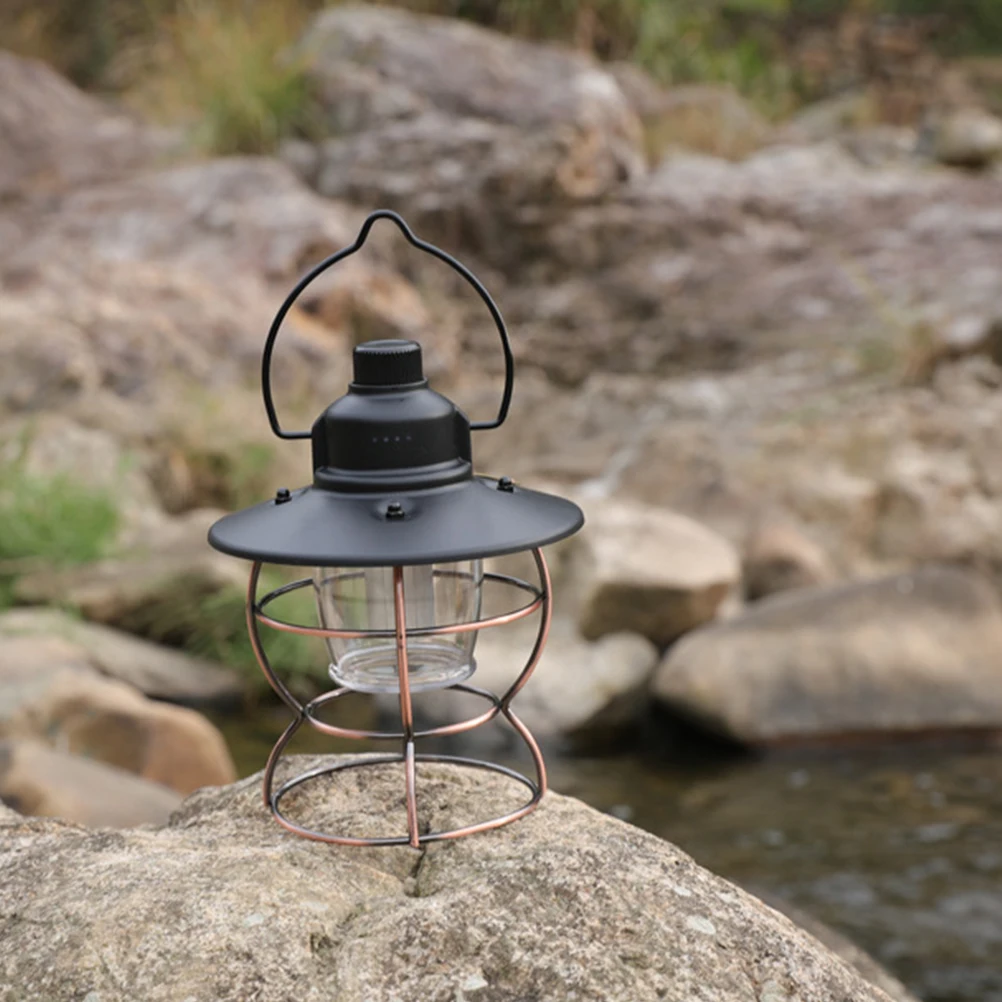 

1 set Vintage Rechargeable Camping Lamp 1 Set Portable Led Lantern For Outdoor Handheld Usb Light Adjustable Brightness Durable