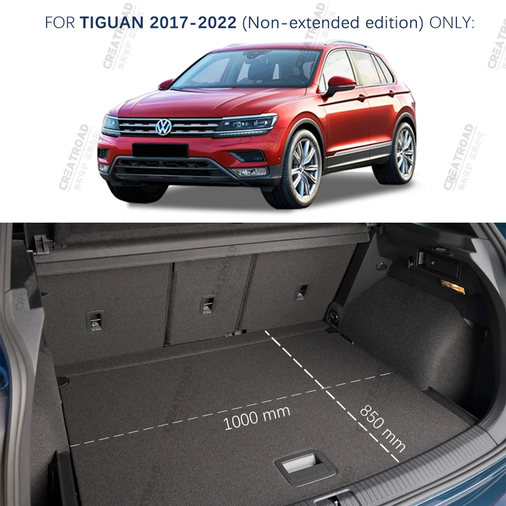 Car Floor Mats For Volkswagen VW Tiguan MK2 2017 2018 2019 2020 2021 2022 Car Trunk Mat Foot Pads Carpet Cover Accessories