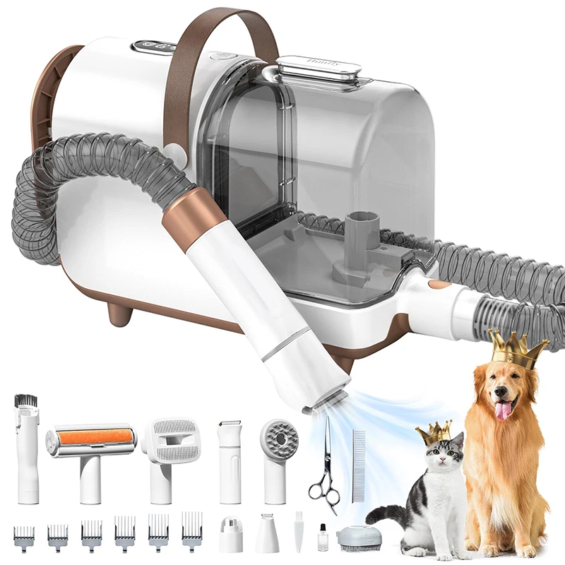 

Factory OEM Professional Pet Hair Dryer Vacuum Suction Dog Cat Grooming Brush Low Noise Electric Vacuum Cleaner Pet Grooming Kit