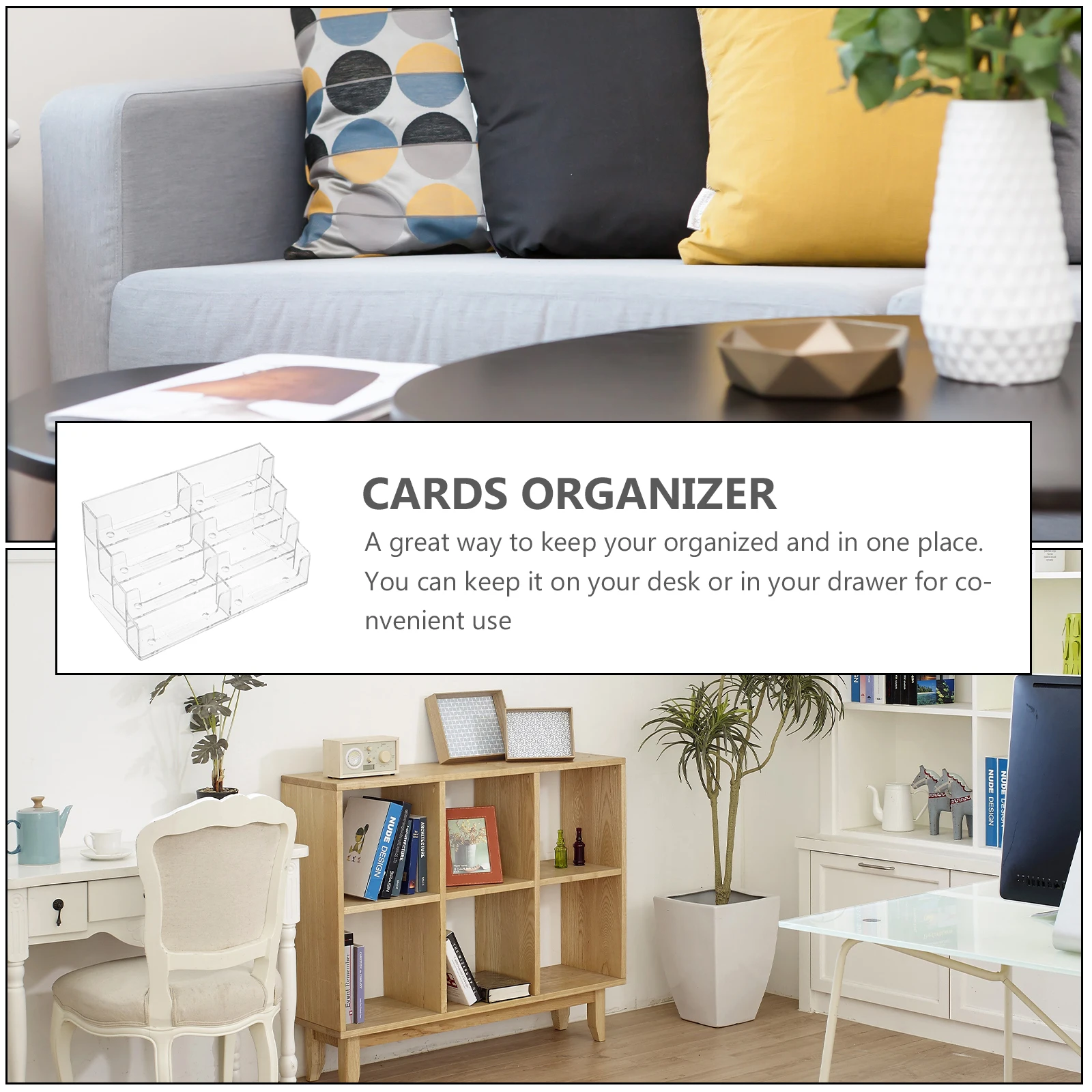 1 قطعة علبة الأعمال صندوق تخزين الجدول الشفاف للملاحظات صور المذكرات درج مكتب منظم استخدام حامل الاسم