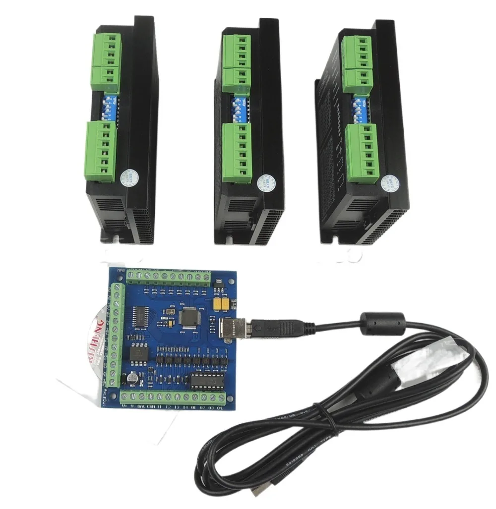 cnc kit eixos driver dm542 motor de passo mais um mach eixos usb controle de passo cartao 100khz 01