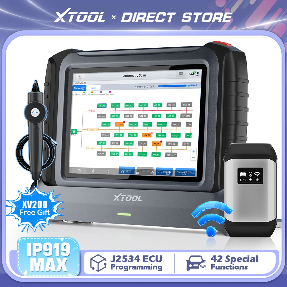 XTOOL InPlus IP919 MAX J2534 ECU Programming Tools For Benz For BMW Bluetooth Diagnostic Scanner 42+ Services 3-Year Free Update