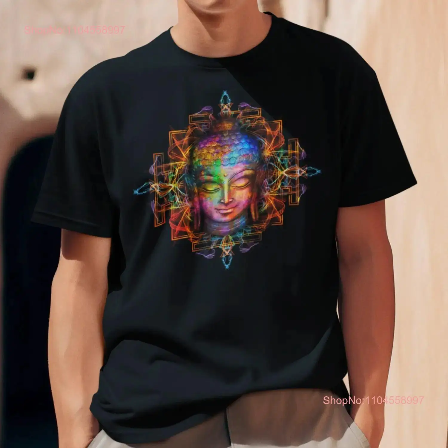 Electric Buddha Psychedelic Men's T Shirt long or short sleeves