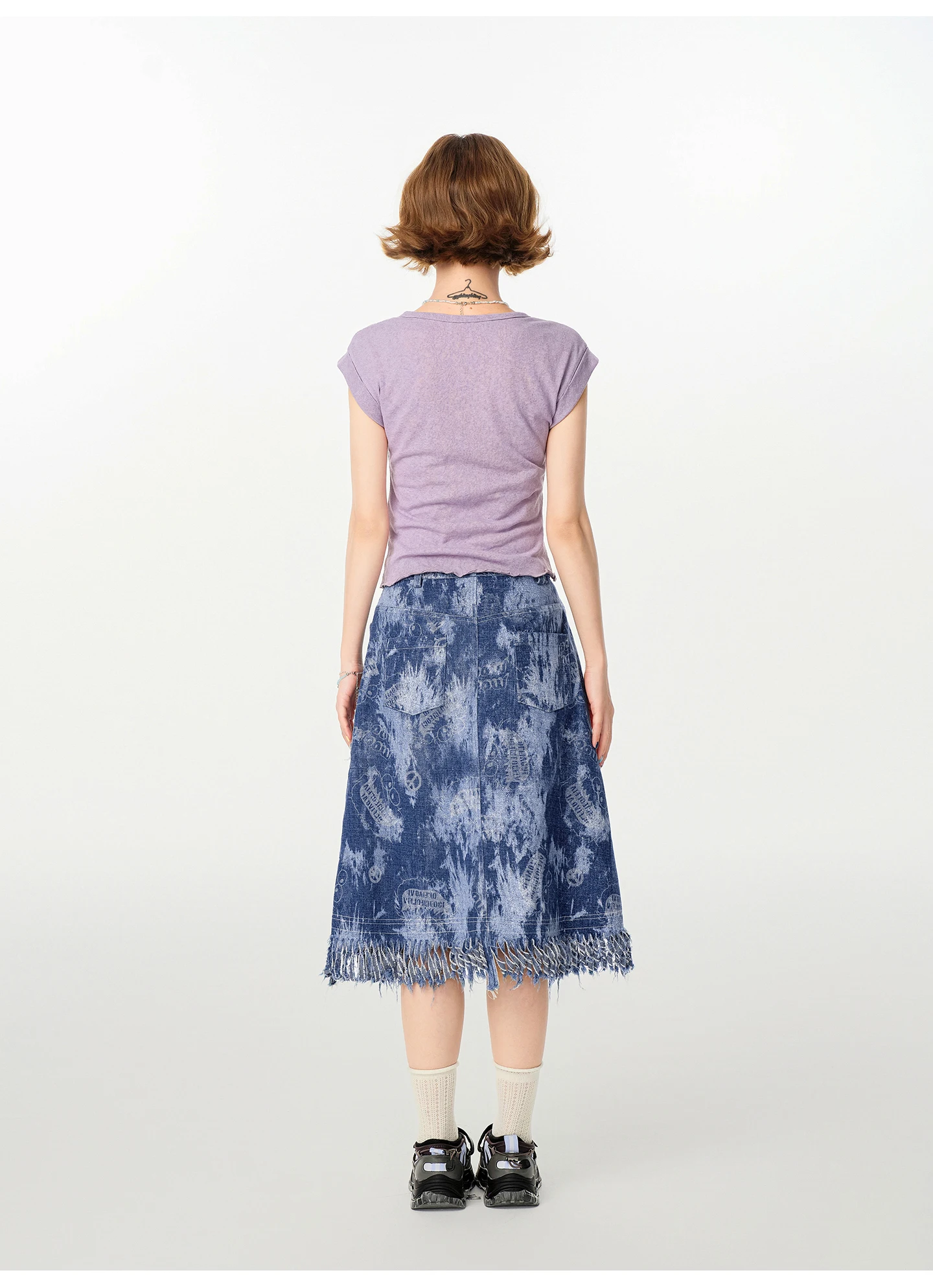 2025 verão novo estilo retro americano borla denim saia para mulheres high-end design sentido nicho de cintura alta saia linha a