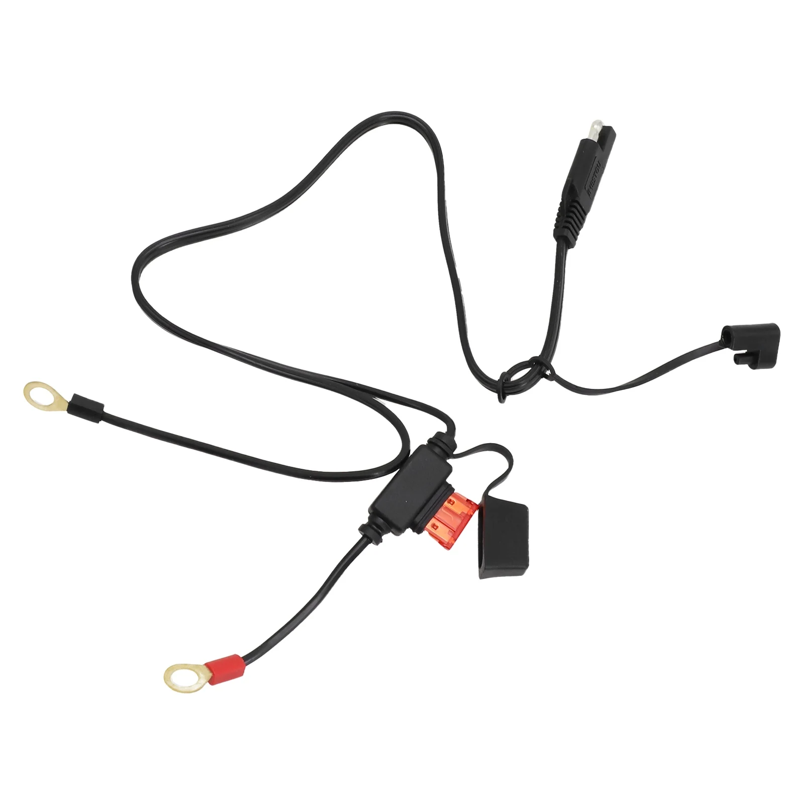 Motorcycle Battery Charger Cable 12-24V Ring Terminal Harness Connector Charger SAE To Ring Cable With 7.5 Amp Tandem Fuse