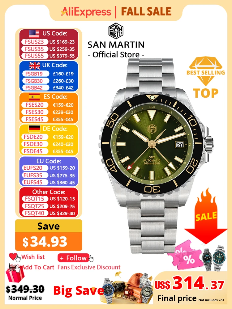 Seiko Watch Prospex - San Martin 39mm Diver GMT Orologio