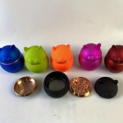 New 7cm cute cat shaped grinder cigarette accessories available in multiple colors