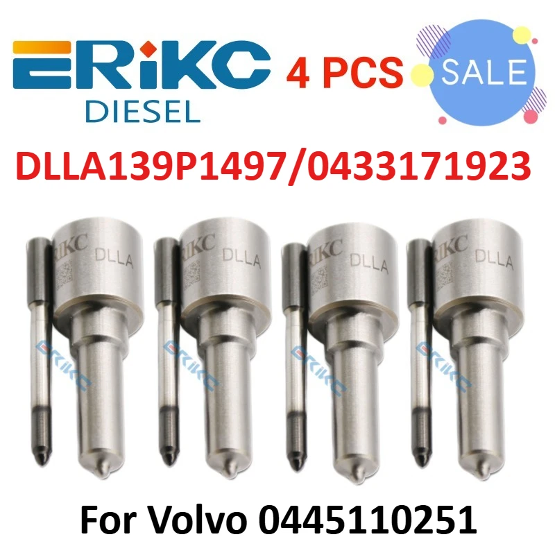 

4 PCS DLLA139P1497 0433171923 Diesel Engine Nozzle DLLA 139 P 1497 Jet Spray Nozzle DLLA 139P 1497 for Volvo 0445110251
